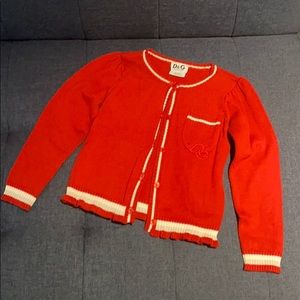 Girls D&G Junior Cardigan Sweater—Like New—Red—Size 18/24 Months